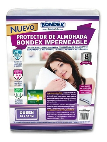 Protector Para Almohadas Impermeable Marca Bondex Varias Med