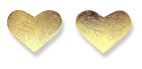 Aros Corazón Satinado Enchapado Oro 18k