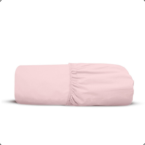 Lençol Mini Cama Mivla Com Elástico Percal 200 Fios Pratico Cor Rosa-claro Desenho Do Tecido Liso