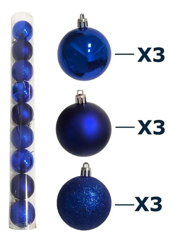 Tubo Bolas Navideñas X9 Adorno Color Navidad Pettish Online