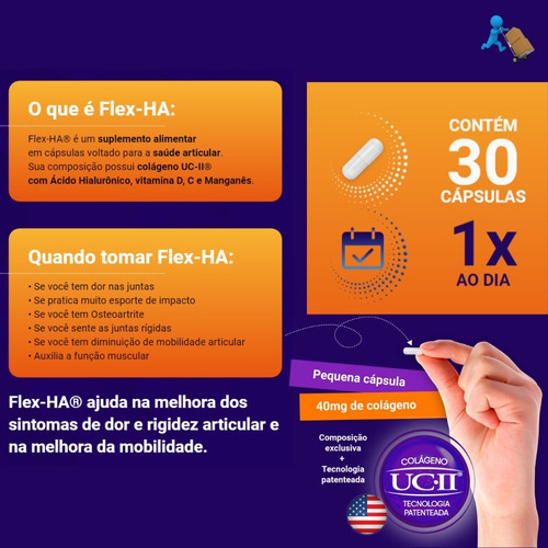 Flex Ha Colágeno Não Hidrolisado+ácido Hialurônico C/30