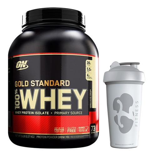 Proteina Whey Gold Standard 5 Lb Optimum + Vaso