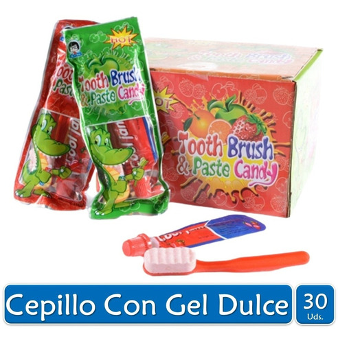 Caramelo En Forma De Cepillo De Dientes Con Gel Dulce X30uds