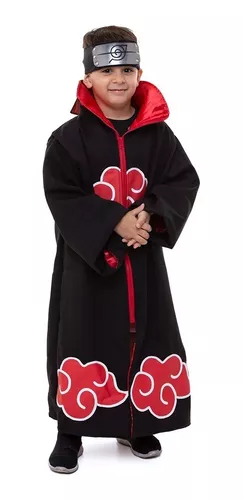 Capa Manto Akatsuki Barato Infantil Itachi Cosplay Nuvem Vermelha :  : Moda