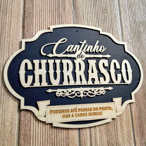 Imagem 1 de 1 de Cantinho Do Churrasco Placa Decorativa 40x30 Alto Relevo Mdf