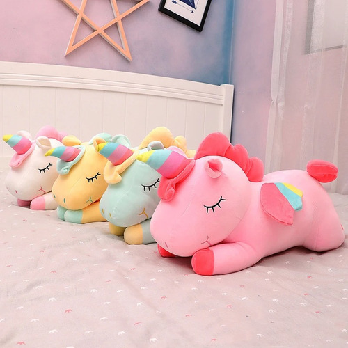 Peluche Unicornio Pony Fantasia Kawai Tierno Almohada