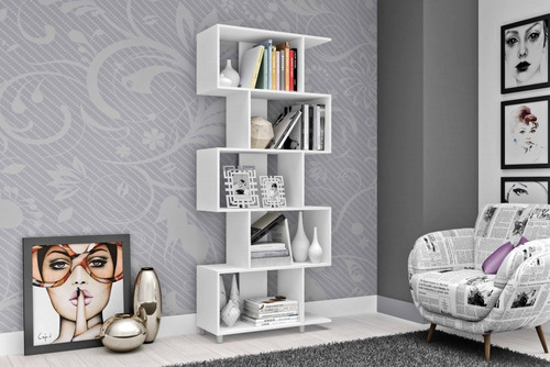 Biblioteca Estanterías Linea Retro 5 Estantes Blanco Esm209