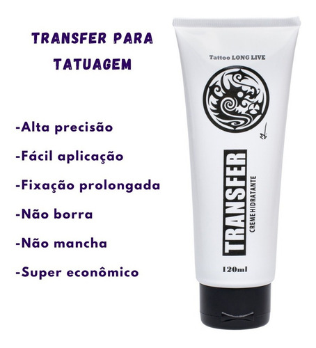 Imagem 2 de 7 de Transfer Creme Stencil Para Tatuagem Long Life Kit C/ 3 Unid