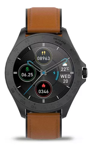 Smartwatch Reloj Inteligente Stf Apparel Correas Extras Color del bisel  Negro/Café