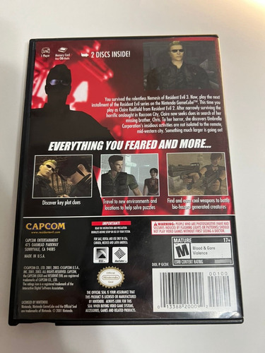Resident Evil Code Veronica Game Cube Envió Rápido Gratis. (Usado)