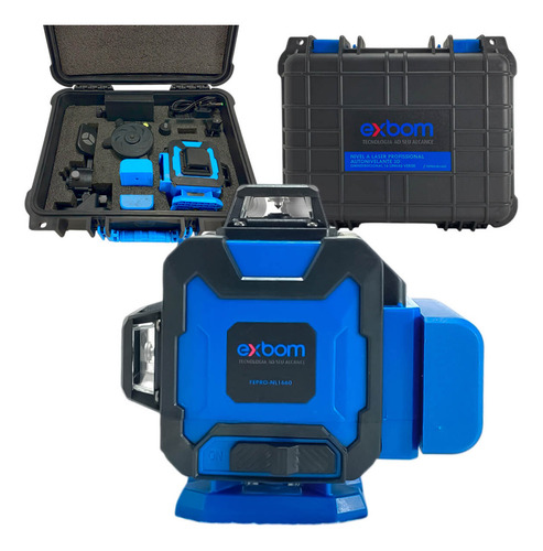 Kit Nível Laser 4d 16 Linhas Profissional Com Tripé E Maleta