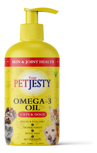 Petjesty Aceite Puro Vegano Omega 3 Para Perros Y Gatos - So