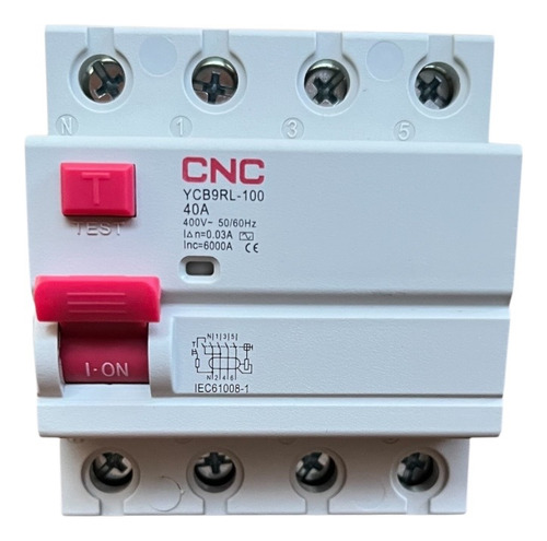 Interruptor Diferencial 4p 40a 30ma 6ka Sec Trifasico Cnc