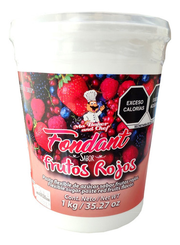 Fondant Blanco Mabaker Sabor Frutos Rojos 1kg