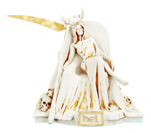 Estátua Imagem Hela - Hel Deusa Do Reino Dos Mortos Cor Cor Mármore Dourado