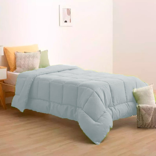 Edredon Microfibra 90 Grs Hotelero 1 1/2 Plaza 150 X 240 Cm Blanco Liso