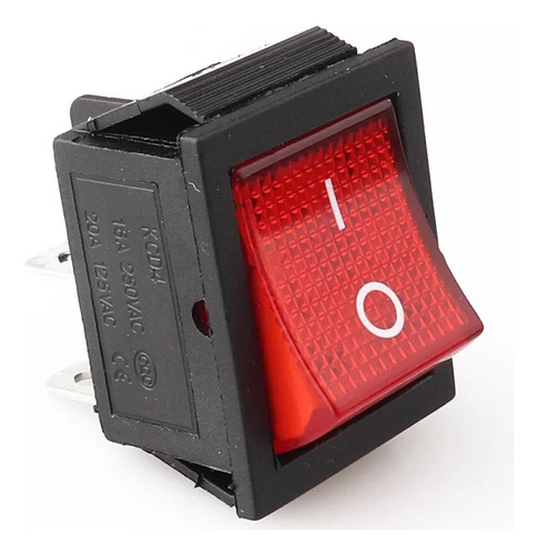 Switch Boton Inversora Reforzado On Off 250v 30a Terminales Rojo