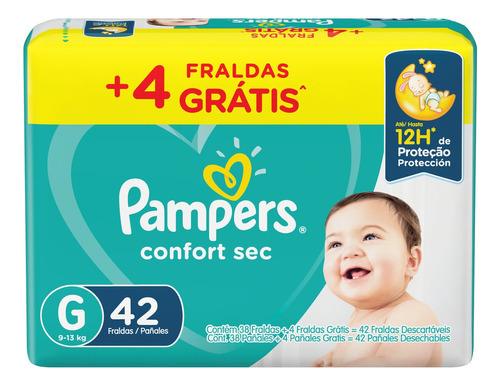 Fraldas Pampers Confort Sec G