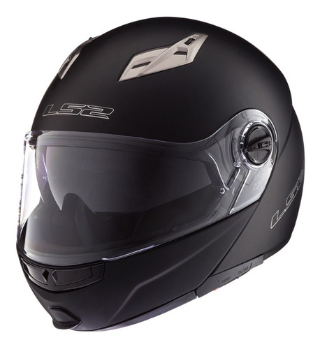 Imagen 3 de 6 de Casco Moto Ls2 Rebatible Doble Visor 370 Easy Negro Mate