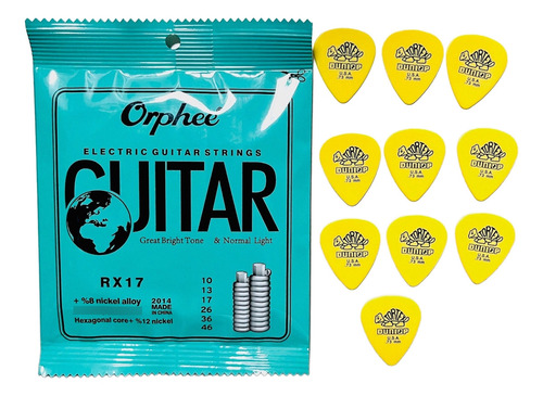 1 Pak De Cuerdas Orphee Para Guitarra Electrica 10 +10 Puas