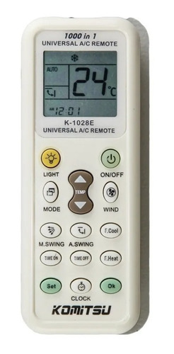 Control Remoto Aire Universal Luz K1028e Komitsu 1000 En 1 