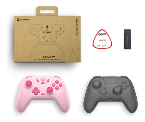 Gamesir Nova Lite + Suporte Para Celular + Cabo 2mt Rosa