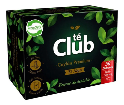 Te Club Premium Envase Sustentable 50 Bolsitas