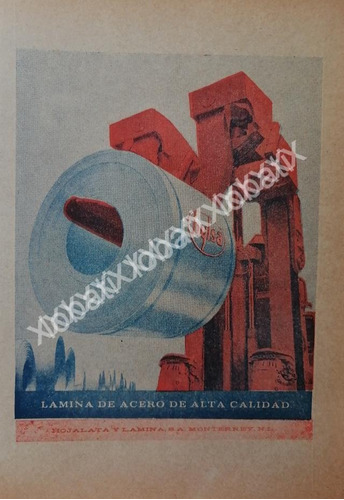 Cartel Hylsa. Hoja Lata Y Lamina S.a 1965 717 Monterrey