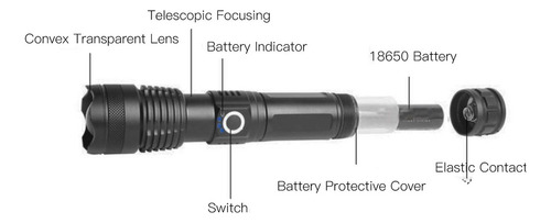 Linterna Linterna Led Súper Brillante Recargable Por Usb