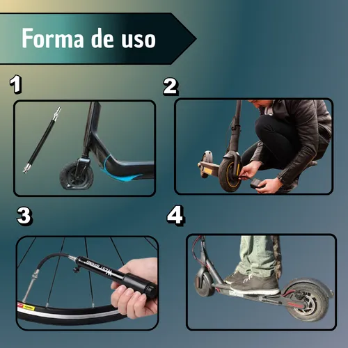 Manguera Extensor Super Bomba Inflador Llantas Negra Pro