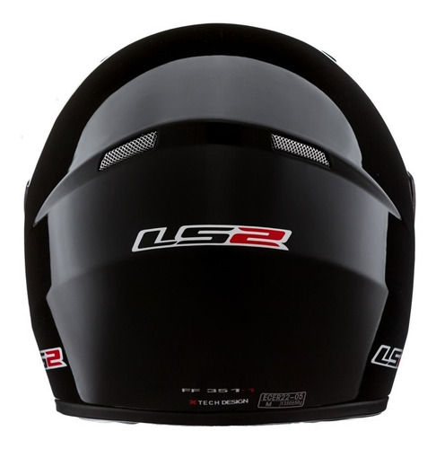 Imagen 2 de 5 de Casco Negro Brillante Moto Integral Ls2 352 Rolling Motors