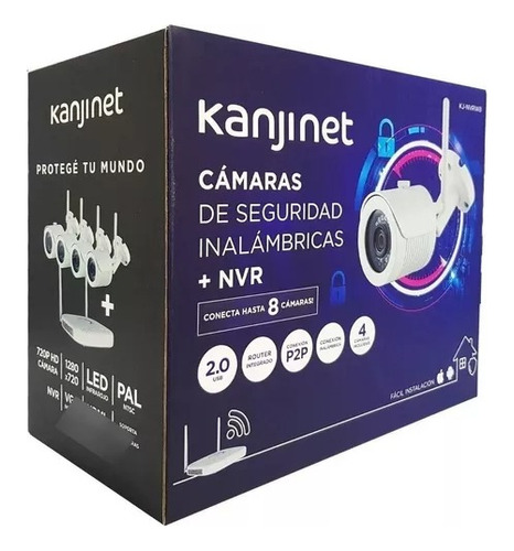Camaras De Seguridad Inalambricas + Nvr Kanjinet 4 Camaras