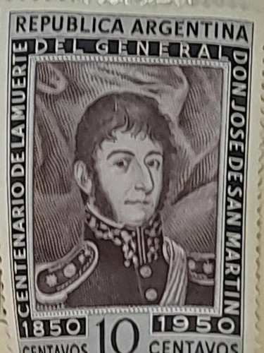 Estampilla  Centenario Muerte Gral San Martín      0404   A3