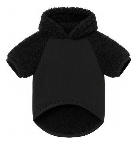 Buzo Para Perro Con Capucha - Abrigo Corderito Para Invierno Negro Talle 4