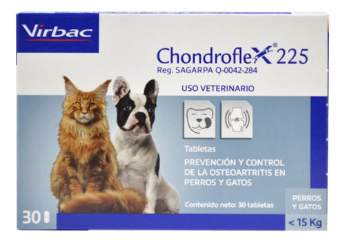 Chondroflex 225 Virbac Perro Gato Menos 15 Kg Articulaciones