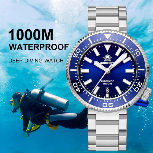 Addiesdive Reloj De Buceo Para Hombre Automático Acero Buceo