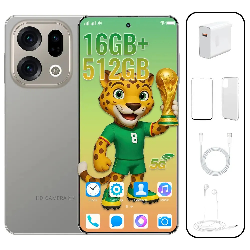 X9 Pro Plus Dual SIM 512GB/16GB RAM Teléfonos móviles desbloqueados globales 2026 Smartphone más popular Android 14 Compatible con red 5G Memoria ampliable Batería de 5000mAh Teléfonos móviles