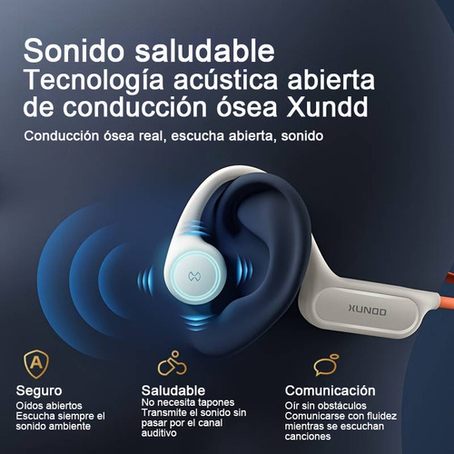 Audífonos Xundd B010 Bluetooth 5.4 Conducción Ósea Micro Sd Naranja / 32gb Sd
