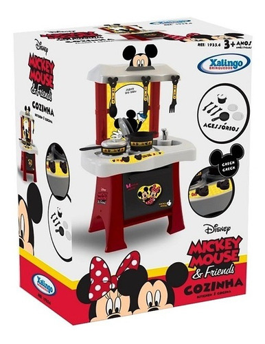 Cozinha De Brinquedo Mickey Disney Xalingo - 1935.4 Cor vermelha/preta/Branco