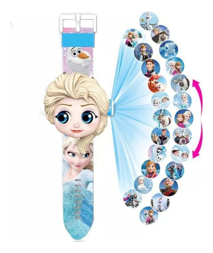 Reloj Digital Sin Pilas Infantil Kitty Proyector Imagenes Frozen