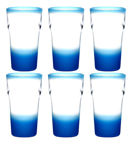 Jogo De 6 Copos Pint 570ml Neon Cervejaria Festas Eventos Cor Azul