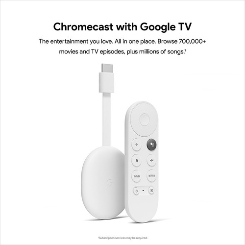 Imagem 5 de 9 de Chromecast 4 Com Controle Remoto 8gb Google Tv 4k Hdr10+