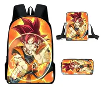 Comprar 3 Unids\u002Fset Mochila Dragon Ball Mochila Escolar Dibujos Anim