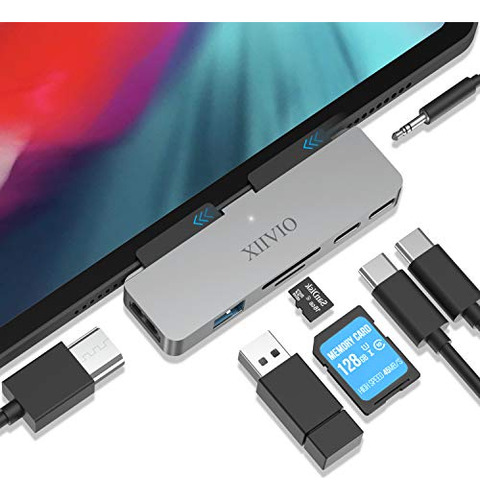 Usb C Hub For iPad Pro 2019 2018,xiivio 7 In 1 Usb Type C To