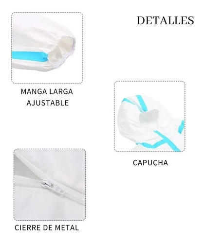 Imagen 2 de 7 de Traje Overol Biológico Medico Lavable Reusable Antiestático.