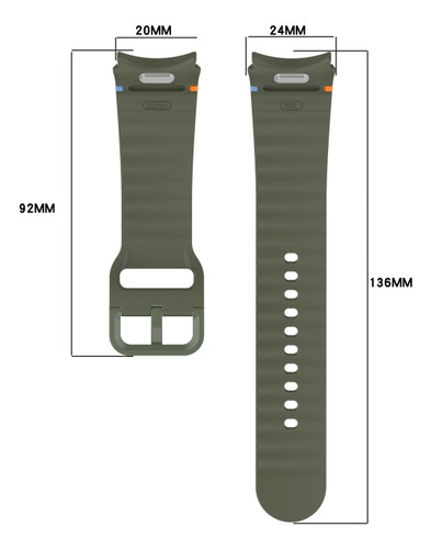 Correa De Silicona Gris Claro Para Samsung Galaxy Watch 6 Cl