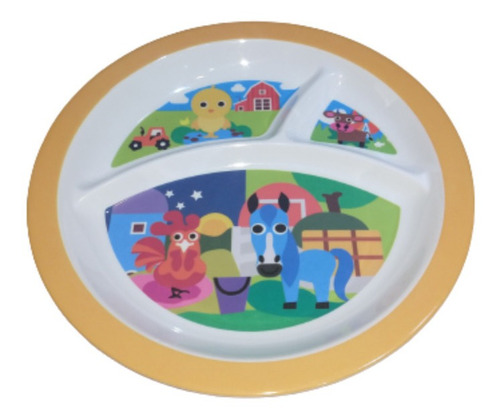 Plato Bebe Infantil 3 Divisiones Redondo Primeras Comidas