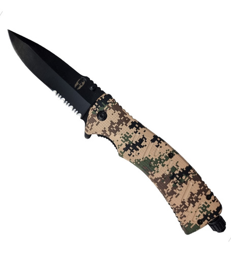 Canivete Tático Camuflado Deserto Com Pederneira