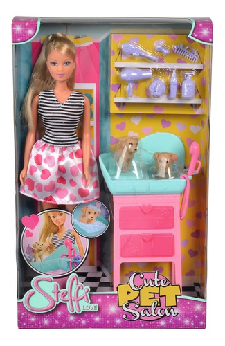 Imagen 4 de 8 de Muñeca Steffi Love Salón Belleza P/ Mascotas + Accesorios