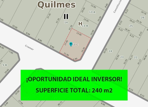 Espectacular Terreno En Venta Esquina Ideal Inversor Bernal